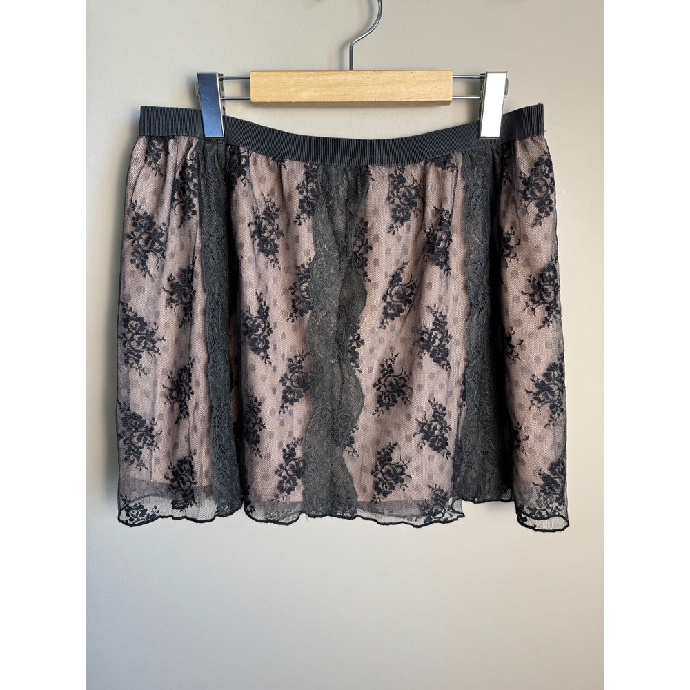 American Eagle Outfitters Lace Overlay Mini Skirt S Coquette Goth Grunge Black
